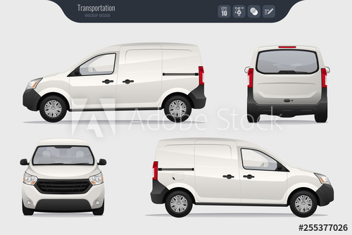 500x334 Detailed Cargo Freight Car Vector Template Realistic White Cargo