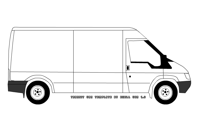 747x523 Transit Van Sketch Template