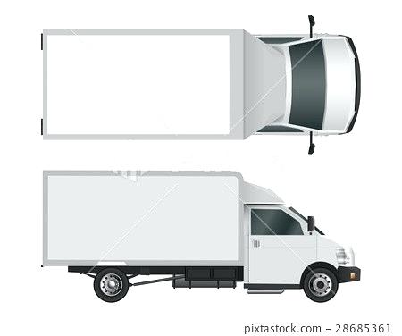 450x376 White Truck Template Cargo Van Vector Stock Templates Design Fire
