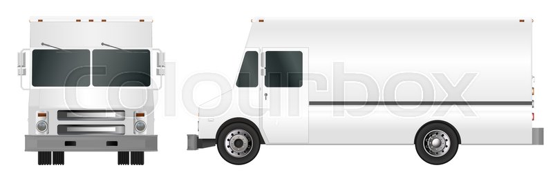 800x263 White Truck Template Cargo Van Vector Stock Vector Colourbox