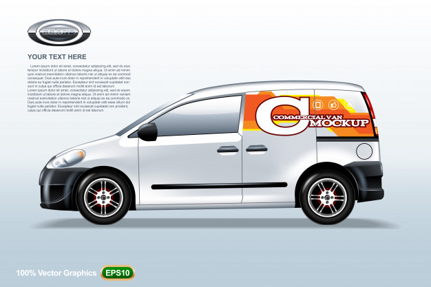 626x417 Commercial Vehicle Van Template Sample Logo, Editable Layout