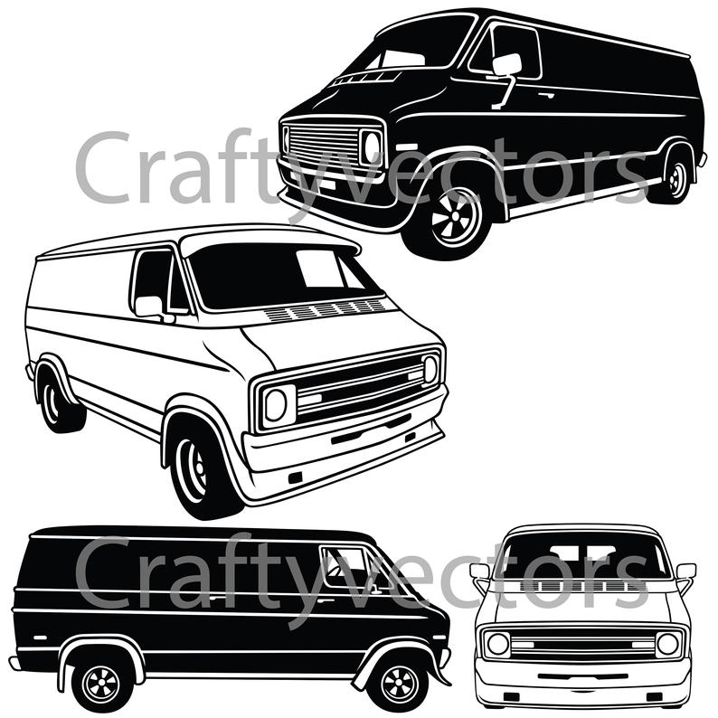 Dodge Tradesman Van Vector Etsy 794x794 Dodge Tradesman Van Vector Etsy