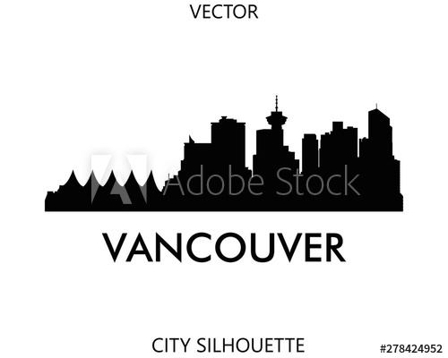 Vancouver Skyline Silhouette Vector Of Famous Places 500x400 Vancouver Skyline Silhouette Vector Of Famous Places
