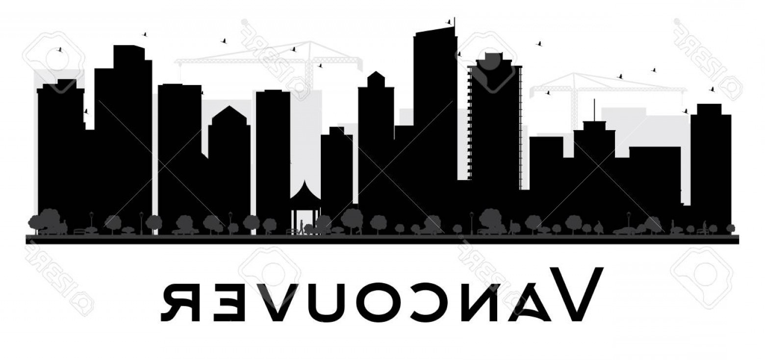 Photostock Vector Vancouver City Skyline Black And White 1560x736 Photostock Vector Vancouver City Skyline Black And White
