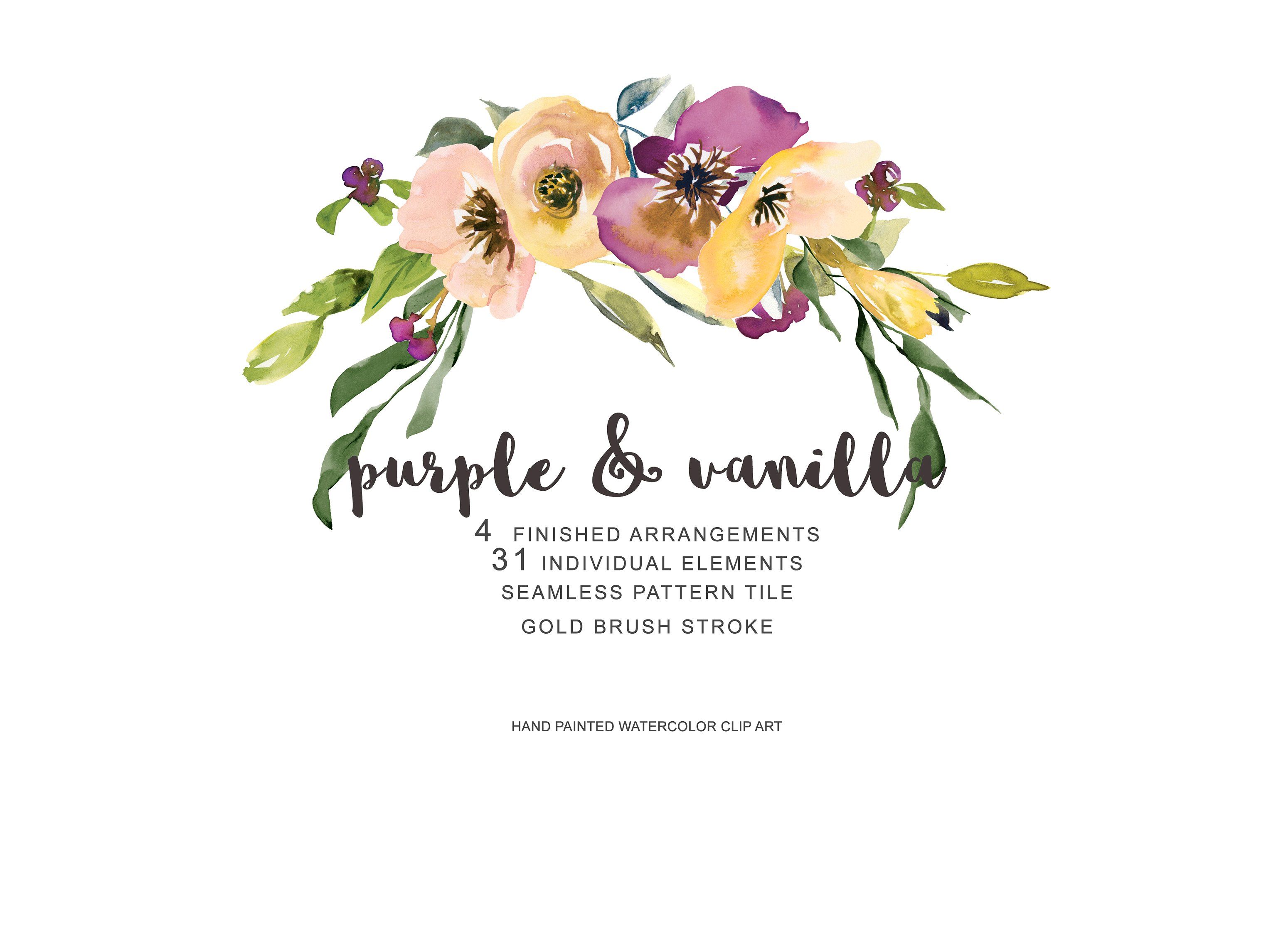 3099x2248 Watercolor Purple And Vanilla Flower