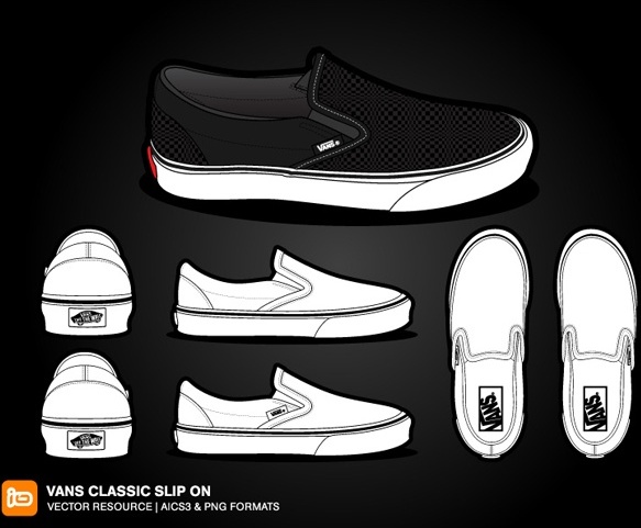 583x481 Vans Classic Slip On Free Vector In Adobe Illustrator