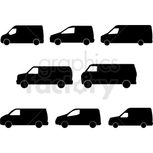 300x300 Set Of Vans Silhouette Vector Clipart Royalty Free Gif, Png