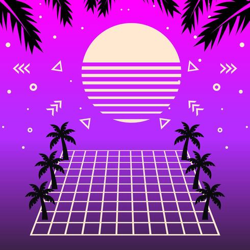Vaporwave Background Vector 490x490 Vaporwave Background Vector