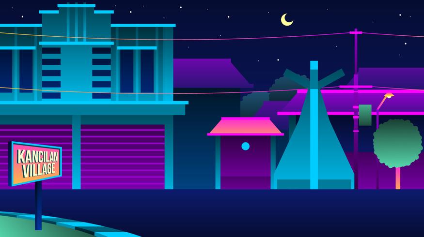 Vaporwave Kancilan Village Vector 875x490 Vaporwave Kancilan Village Vector
