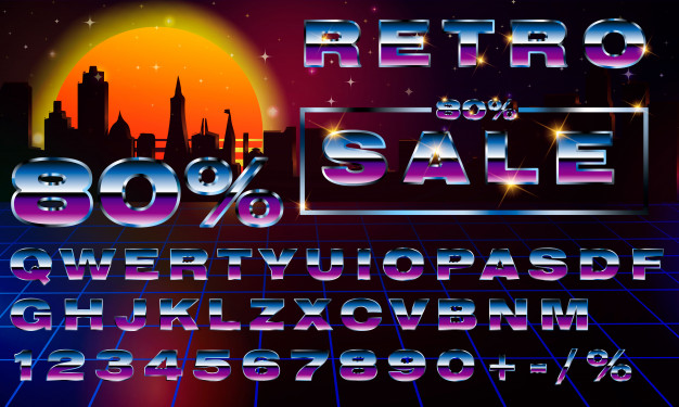 Fancy Retrofuturistic Neon Typography Font Synthwave Vaporwave 626x375 Fancy Retrofuturistic Neon Typography Font Synthwave Vaporwave