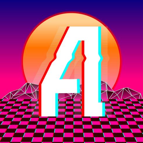 Letter A Typography Vaporwave Vector 490x490 Letter A Typography Vaporwave Vector
