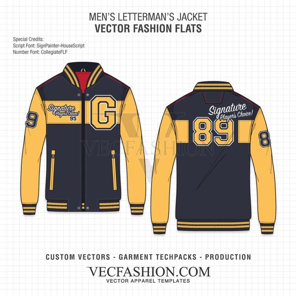 Varsity Jacket Template Vector at Vectorified com Collection of
