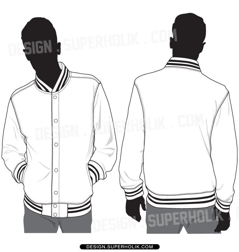 Varsity Jacket Template Set Fashion Vector Templates 827x870 Varsity Jacket Template Set Fashion Vector Templates