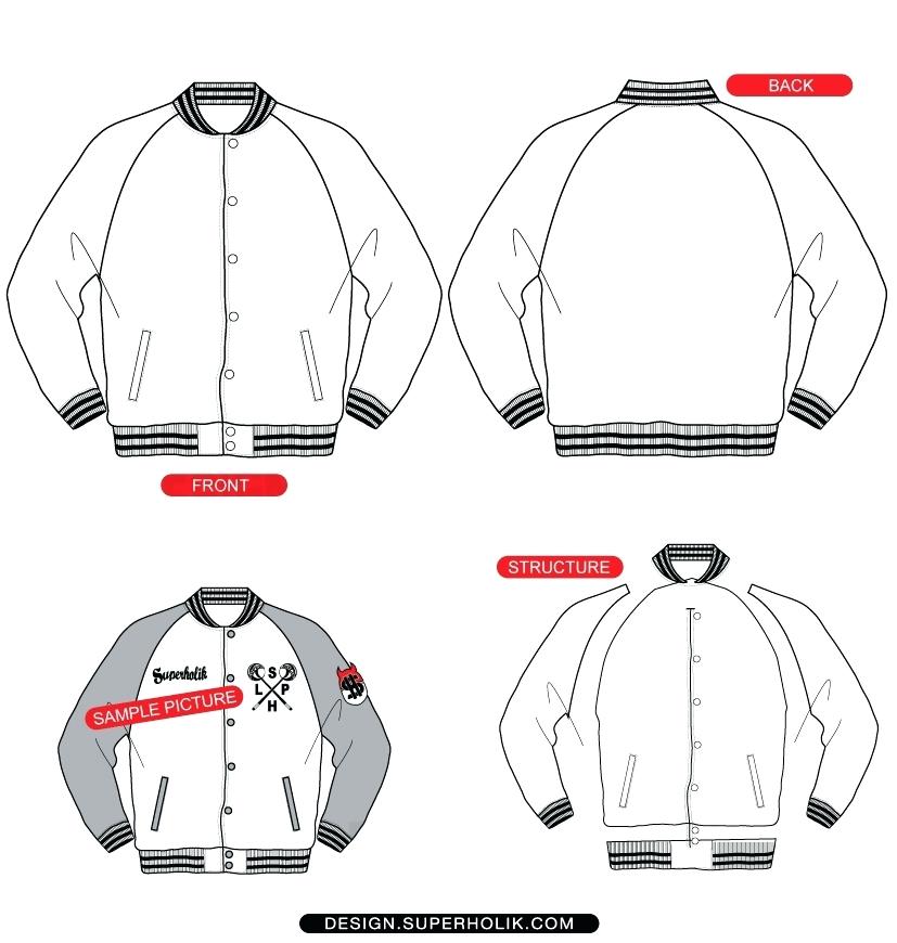 Varsity Jacket Template Vector at Vectorified.com | Collection of ...