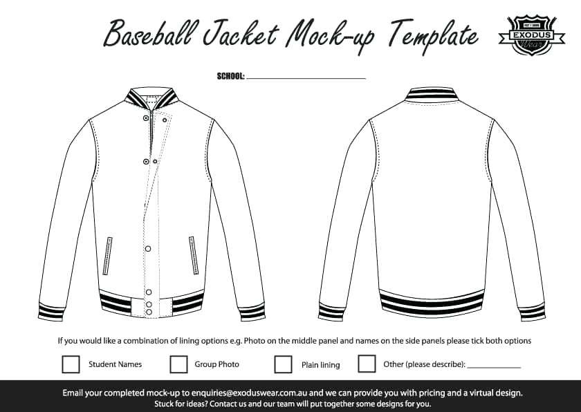 Varsity Jacket Template Vector at Collection of
