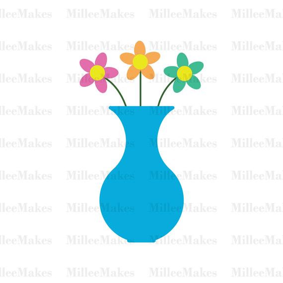 570x570 Flower Vase Vector Flowers Nature Clipart Htv Etsy