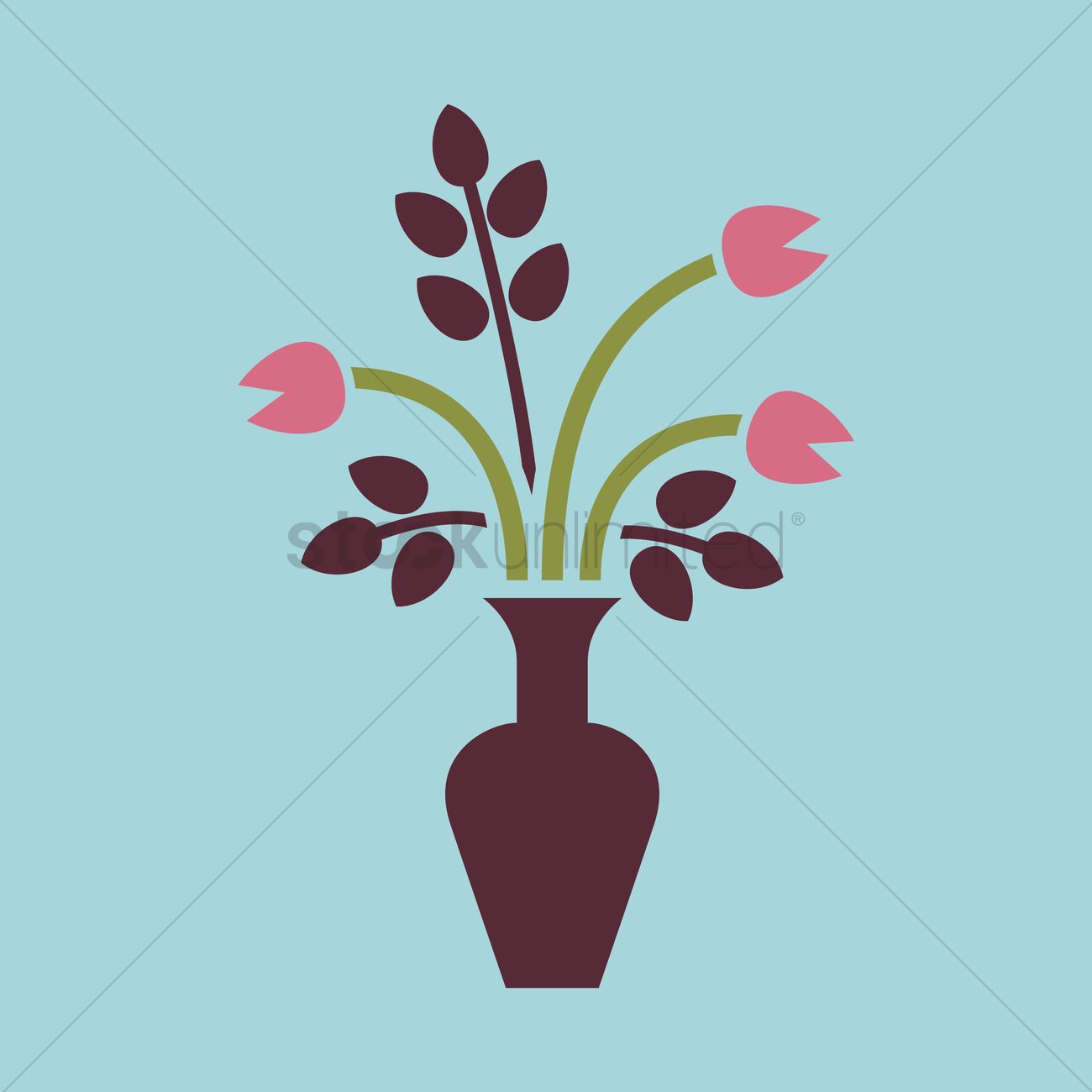 1300x1300 A Flower Vase Vector Image