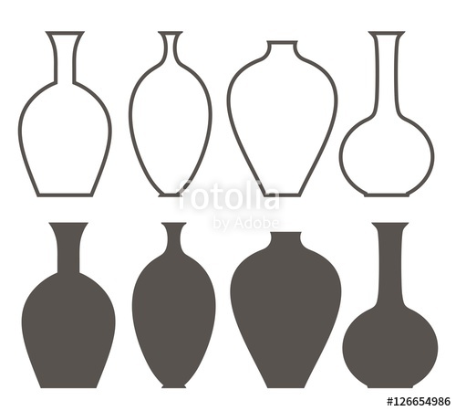 500x450 Vase Outline Silhouette Stock Image And Royalty Free Vector