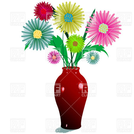 453x453 Bunch Of Flowers In Vase Vector Image Of Plants And Animals
