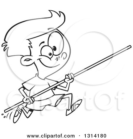 450x470 Lineart Clipart Of A Black And White Track And Field Pole Vault