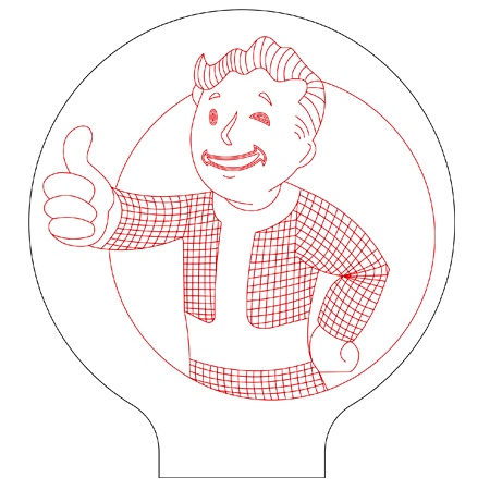 450x450 Vault Boy Illusion Lamp Plan Vector For Cnc