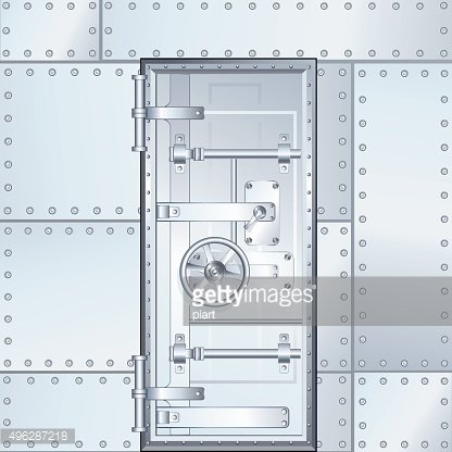 416x416 Closed Bank Vault Vector Illustration Premium Clipart