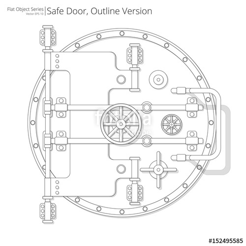500x500 Safe And Vault Door Vector Illustration Of A Safe And Vault Door