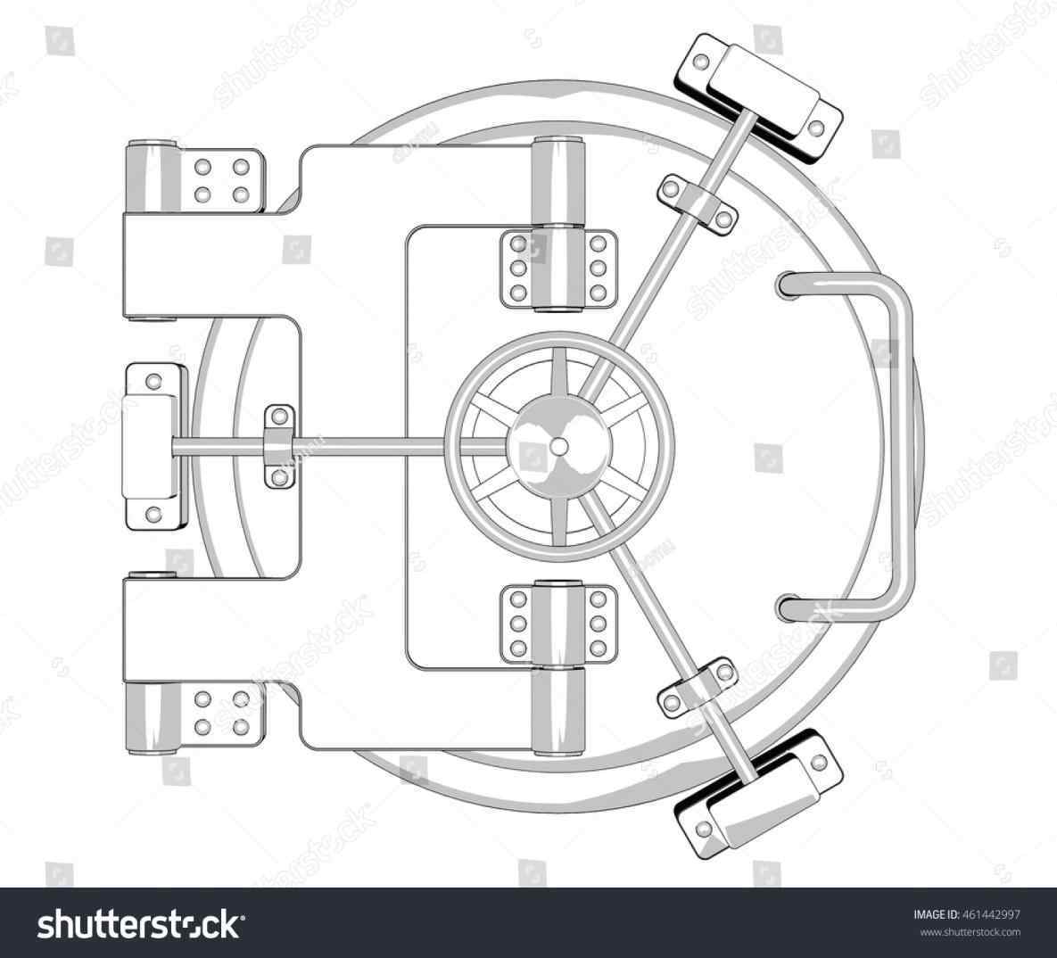 1185x1074 Vault Door Drawing Bank Vault Door D Image U Photo Bigstock Heavy