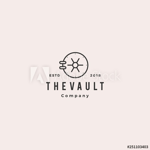 500x500 Vault Logo Hipster Vintage Retro Door Vector Icon Illustration