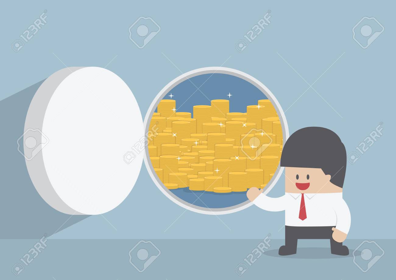 1300x919 Best Businessman And Opened Vault Door With Gold Coins Wallpapers