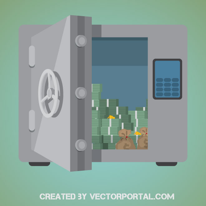 660x660 Steel Vault Vector Image