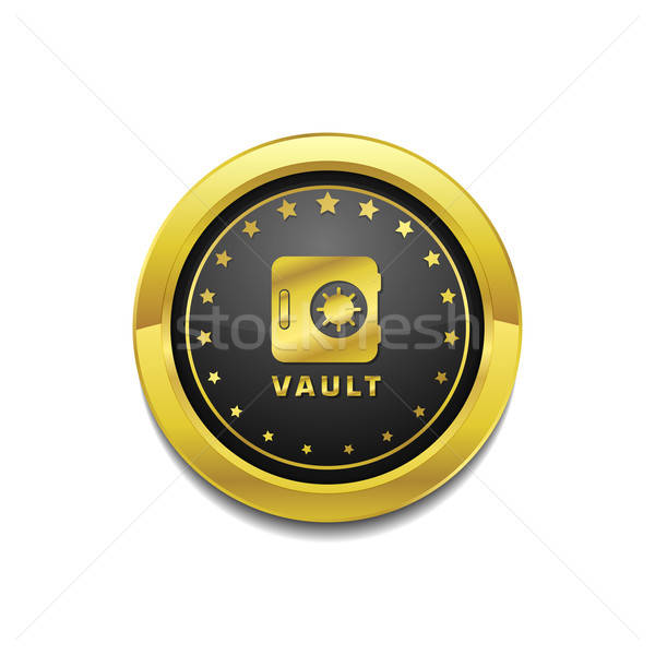 600x600 Vault Golden Vector Icon Button Vector Illustration Rizwan Ali