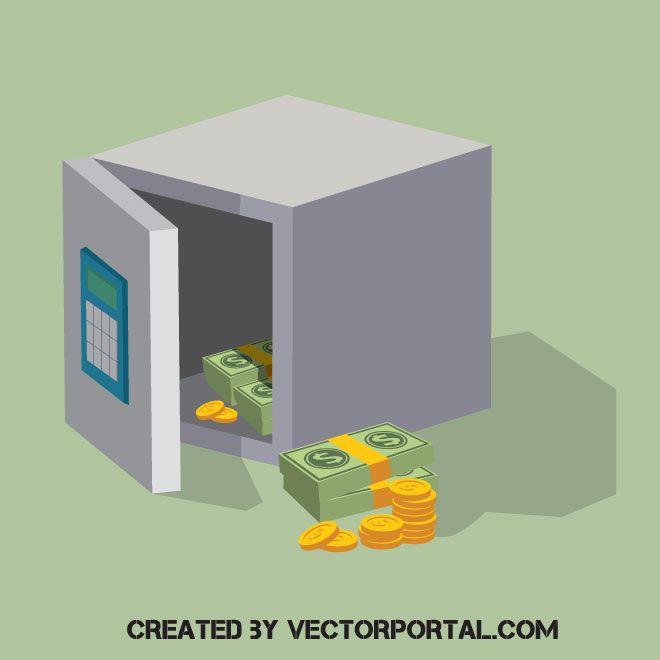 660x660 Cash In The Vault Vector Image Architecture Vector Images Free