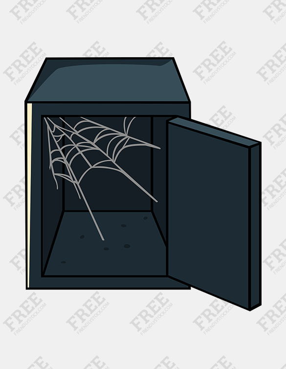 585x755 Free Graphic Empty Safe Vault With Cobweb