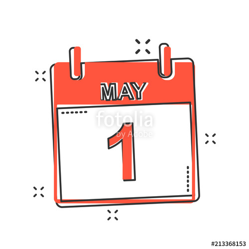 500x500 Vector Cartoon May Calendar Icon In Comic Style Calendar Sign