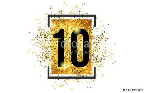 500x323 Number Logo Icon Design With Golden Glitter Stock Image