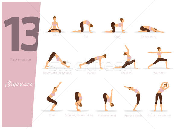 Yoga Poses For Beginners Vector Illustration Anastasiya 600x428 Yoga Poses For Beginners Vector Illustration Anastasiya