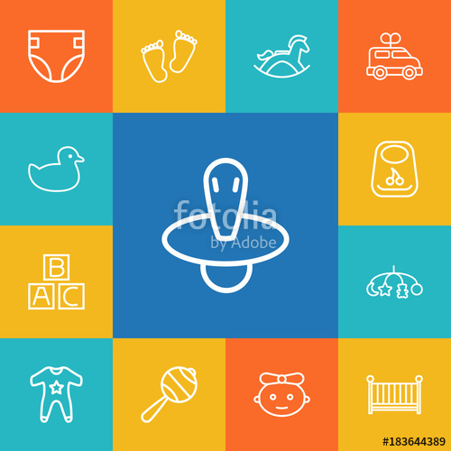 Set Of Child Outline Icons Of Alphabet Cubes 500x500 Set Of Child Outline Icons Of Alphabet Cubes