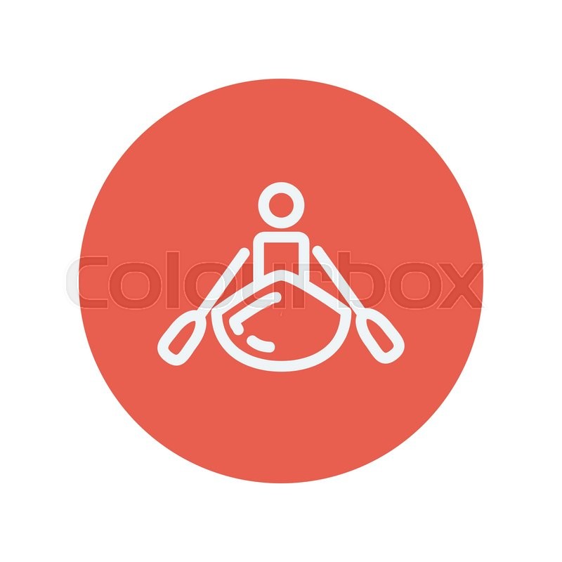 800x800 Man Doing Kayaking Thin Line Icon For Stock Vector Colourbox
