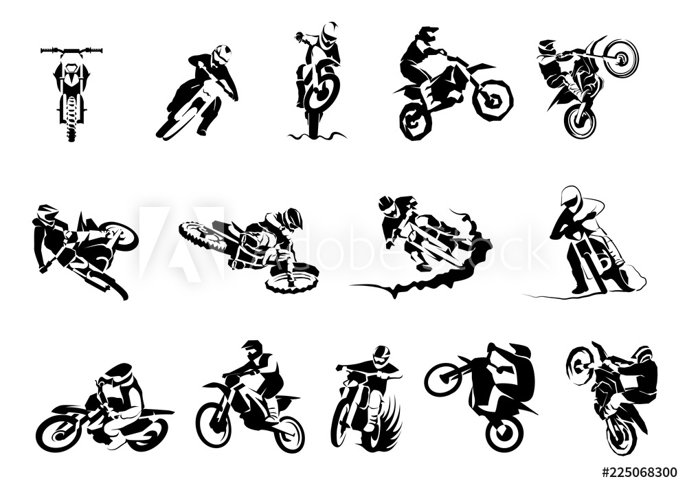 1000x710 Fotografie, Obraz Extreme Motorbike Big Vector Set Motocross