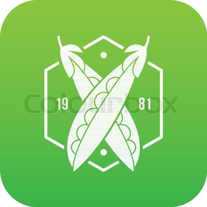 800x800 Eco Peas Icon Green Vector Stock Vector Colourbox