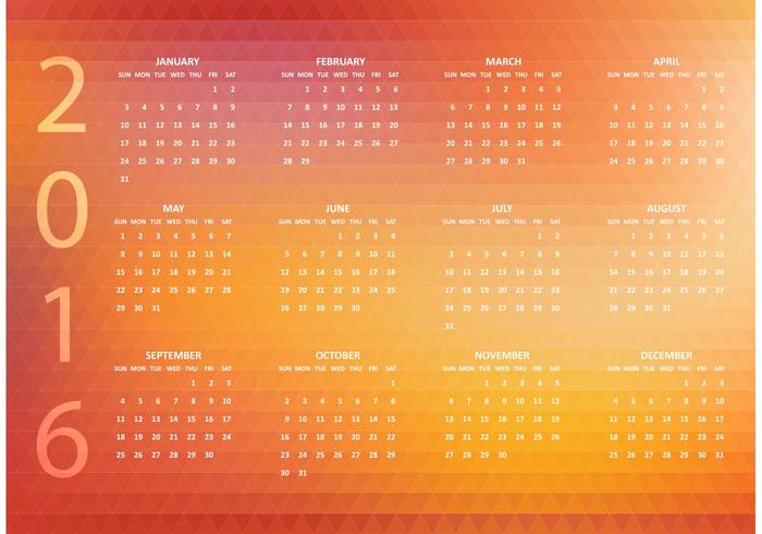 700x490 Free Abstract Vector Polygonal Calendar