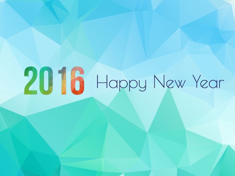 775x581 Happy New Year On Low Poly Background Vector Illustration
