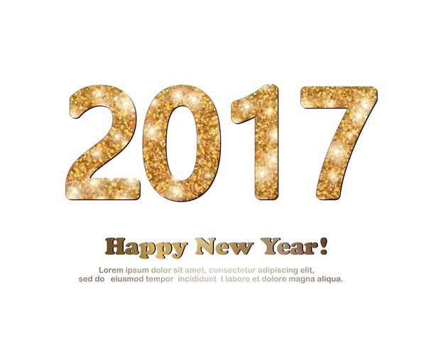 600x506 New Year Golden Glitter Text With White Background Vector