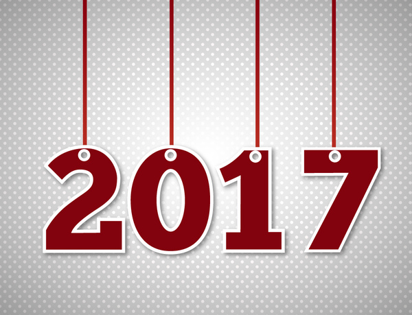 600x459 New Year Template Design With Hanging Numbers Free Vector