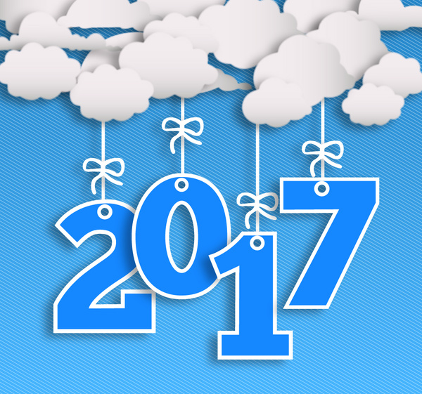 600x561 New Year Template With Cloud And Numbers Free Vector In Adobe
