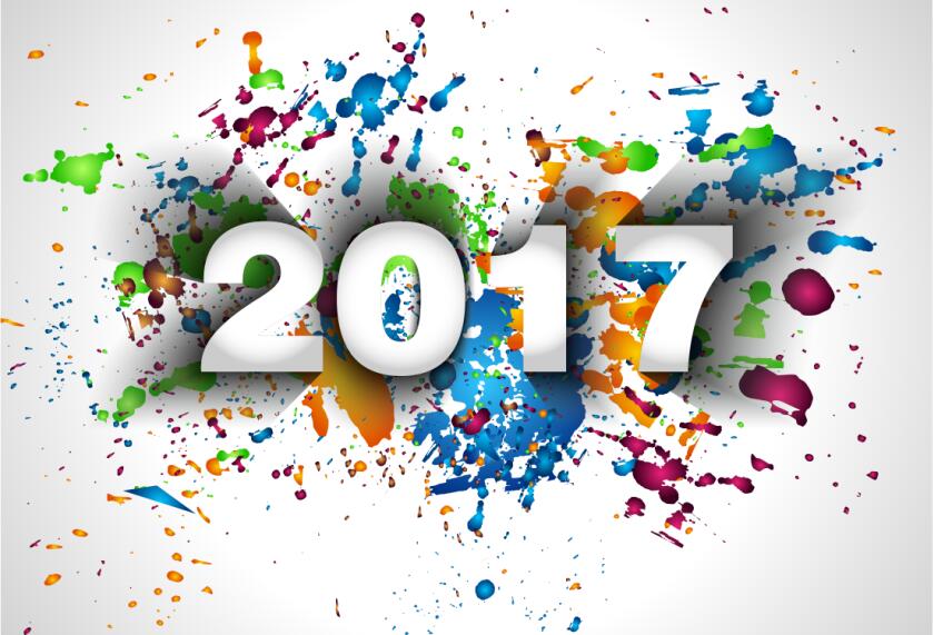 839x571 New Year With Paint Background Vector Free Download