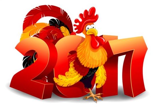 539x380 New Year With Reooster Vector Material Free Download