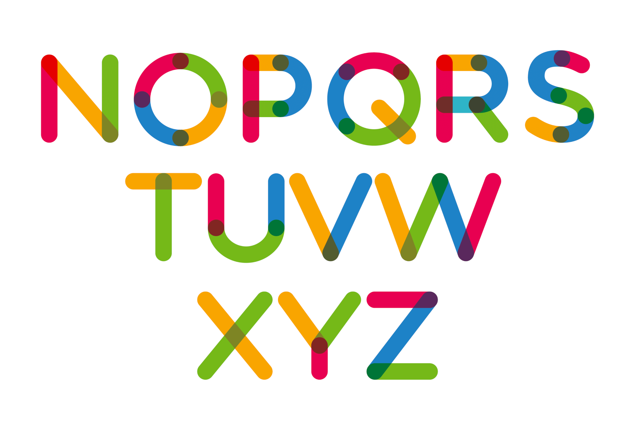 2048x1398 Multicolore Vector Typeface