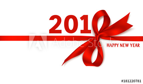 500x293 Happy New Year Template Design Vector Background With Red